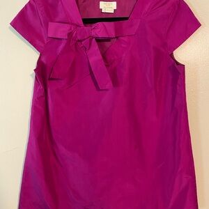 Kate Spade Pink Cap Sleeve bow top 100% silk